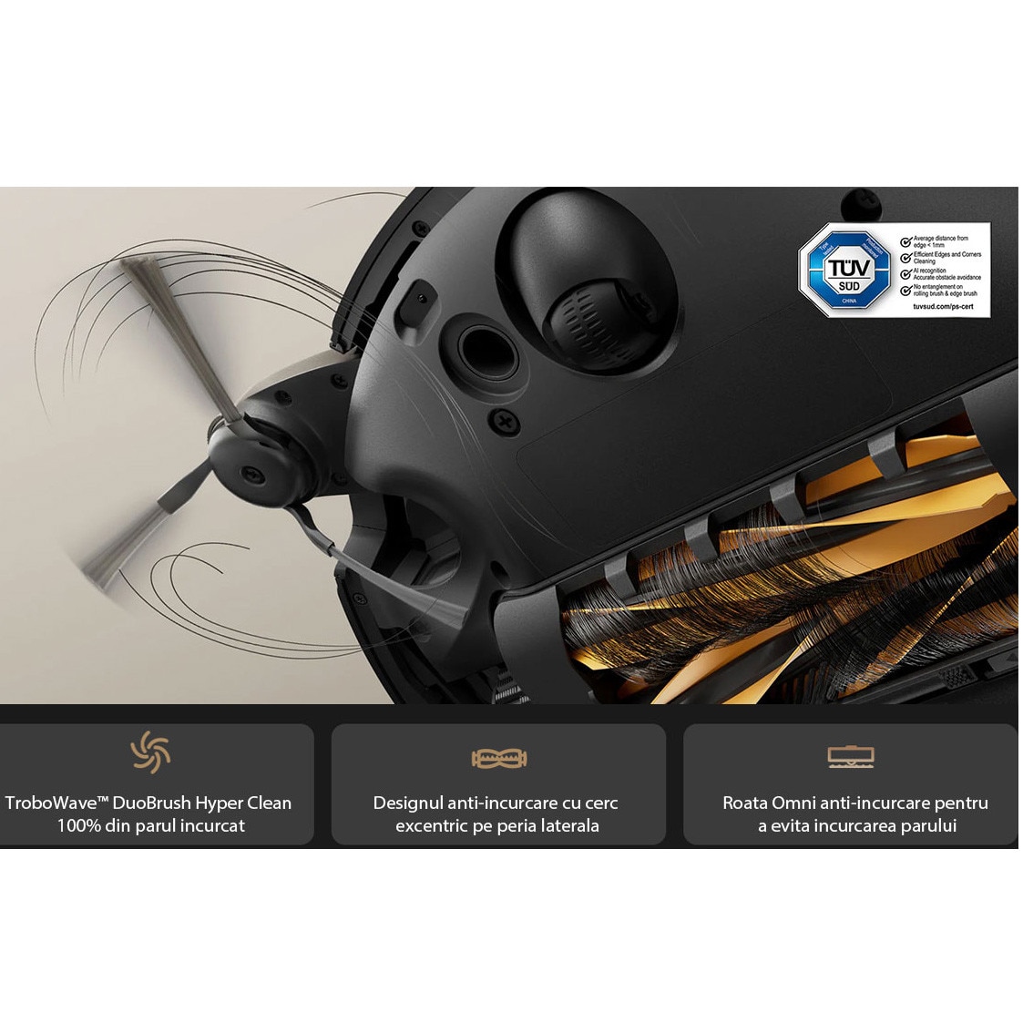 Robot aspirator si mop MOVA V50 Ultra Complete, 24000Pa, Auto-curatare, Perii anti-incurcare, Statie inteligenta, Alb