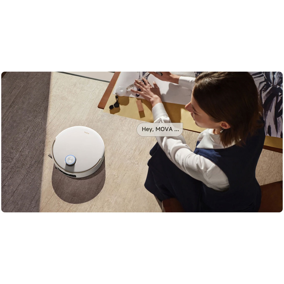 Robot aspirator si mop MOVA V50 Ultra Complete, 24000Pa, Auto-curatare, Perii anti-incurcare, Statie inteligenta, Alb