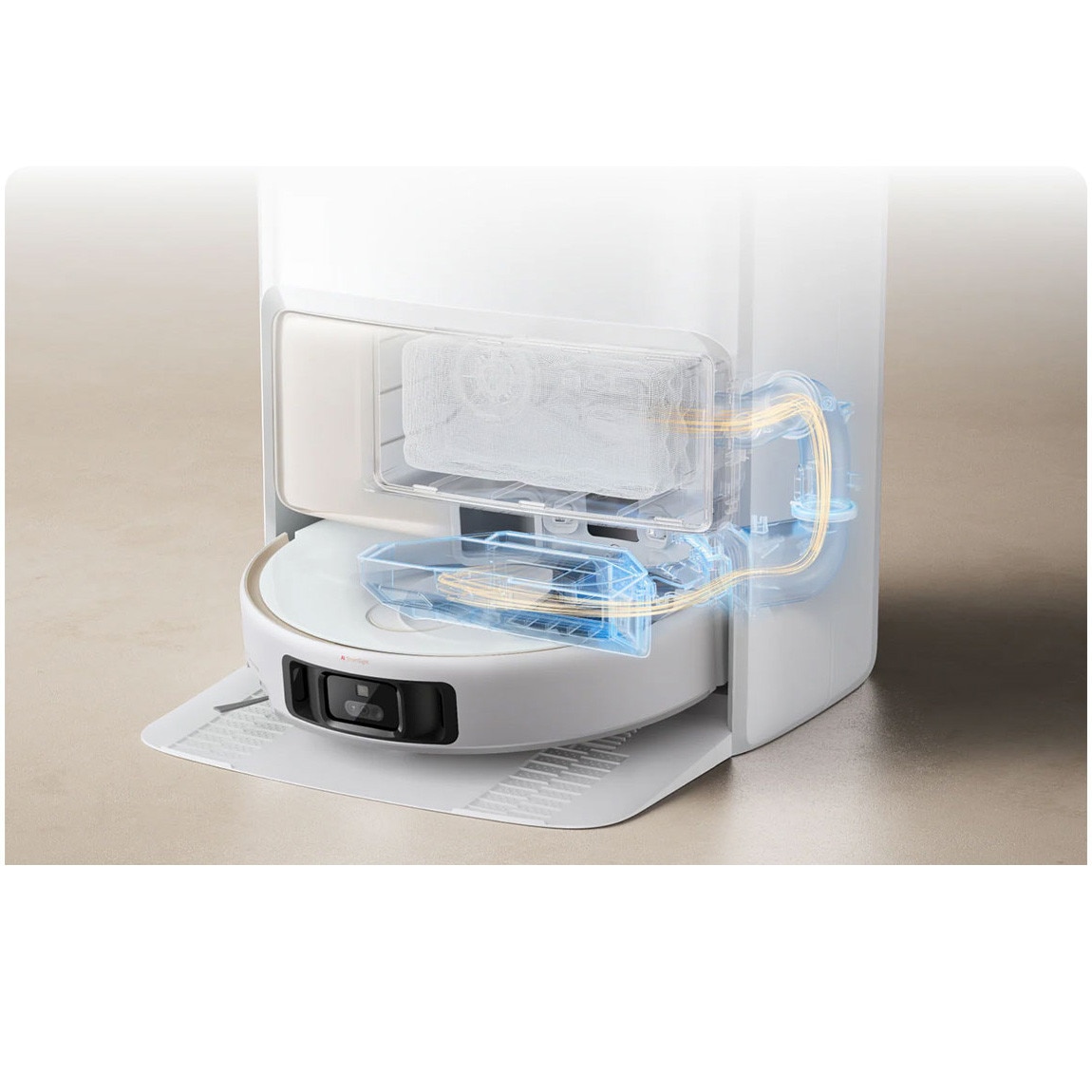 Robot aspirator si mop MOVA V50 Ultra Complete, 24000Pa, Auto-curatare, Perii anti-incurcare, Statie inteligenta, Alb