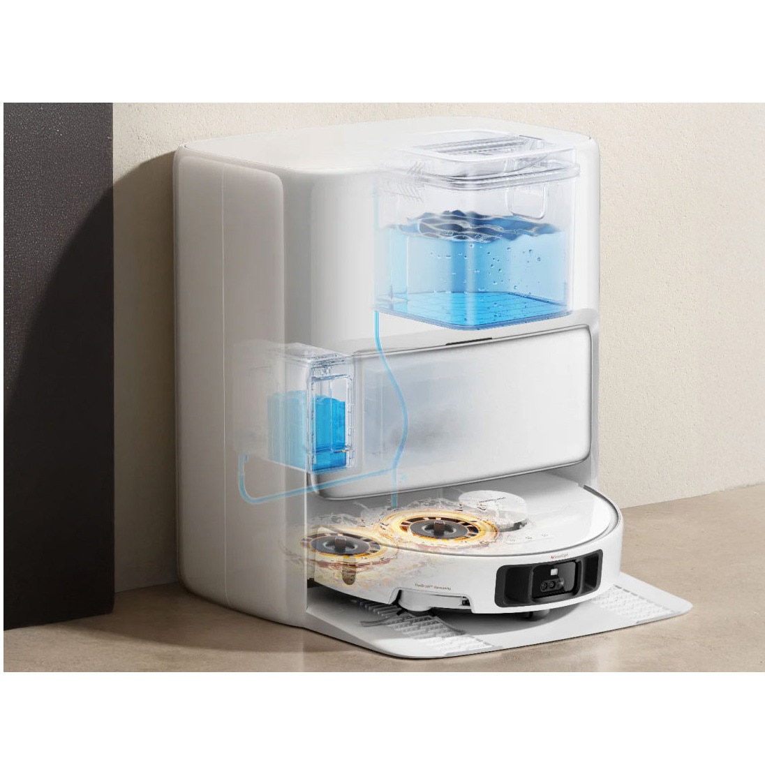 Aspirator robot cu mop Mova P50 Pro Ultra RLP53HE, 19.000 Pa, 5.200mAh, 210 min, FlexReach™, statie colectare inteligenta, alb