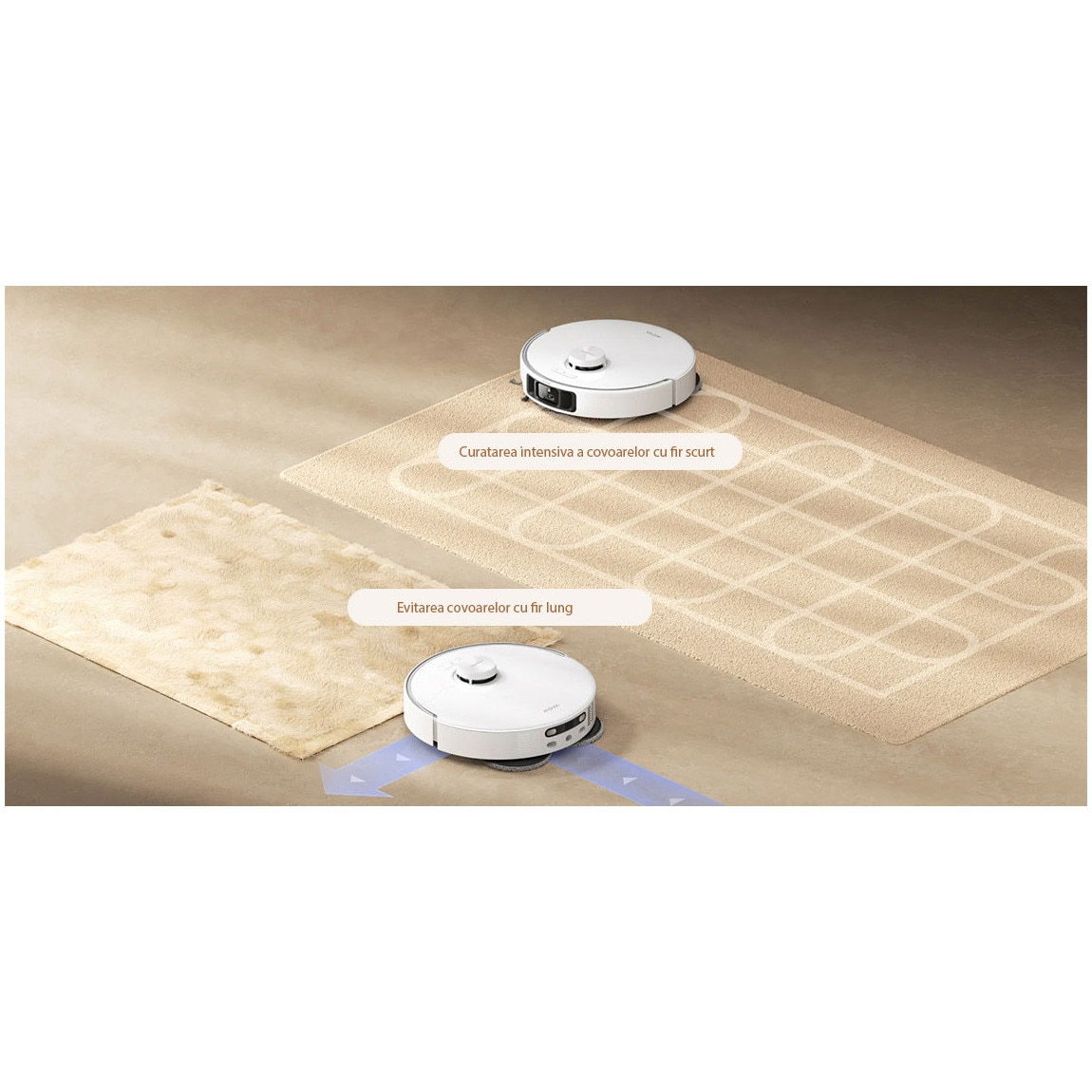 Aspirator robot cu mop Mova P50 Pro Ultra RLP53HE, 19.000 Pa, 5.200mAh, 210 min, FlexReach™, statie colectare inteligenta, alb