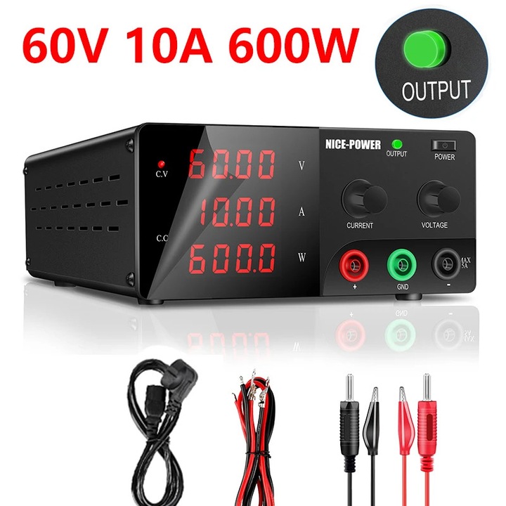 Sursa de alimentare, 60V10A, comutator independent, negru, 220V