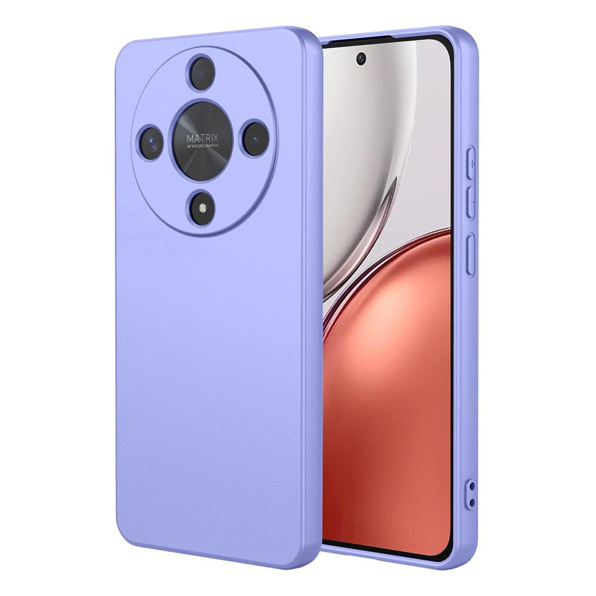 Husa pentru Honor Magic 8 Lite Daden® Silicon SoftFlex, Ultra Slim, Protectie sporita, Interior de microfibra, Mov deschis