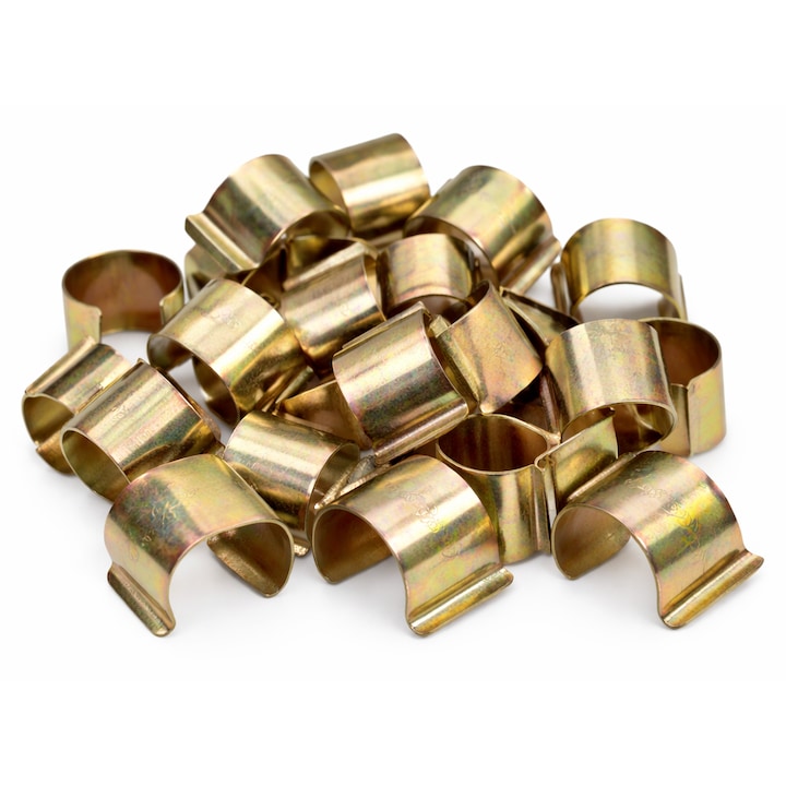 Set 20 cleme metalice inox cadmiat Agrodrip, fixare folie solar, rezistente la intemperii, argintii, 32mm 1"