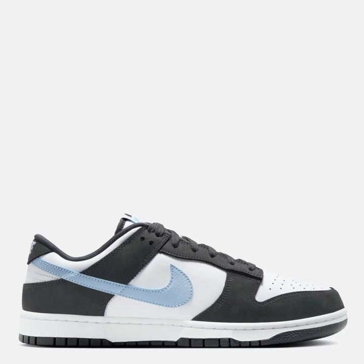 Pantofi sport din piele cu detalii contrastante Dunk, Alb, Negru, Albastru deschis, Multicolor, 47