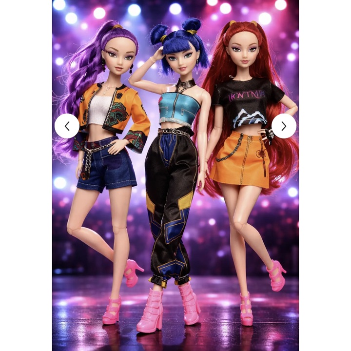 Set 3 papusi, Girls, Rumi, Mira, Zoey, 3 piese, PVC, vinil
