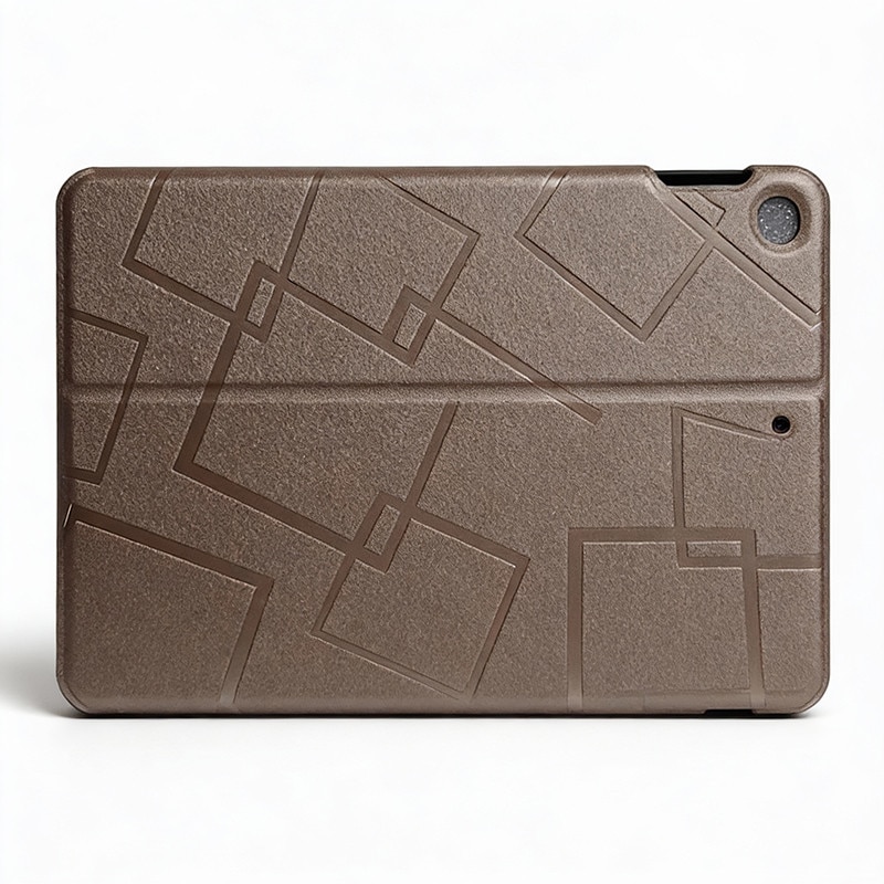 Husă pentru tabletă, textură geometrică, maro, 10.2 inch