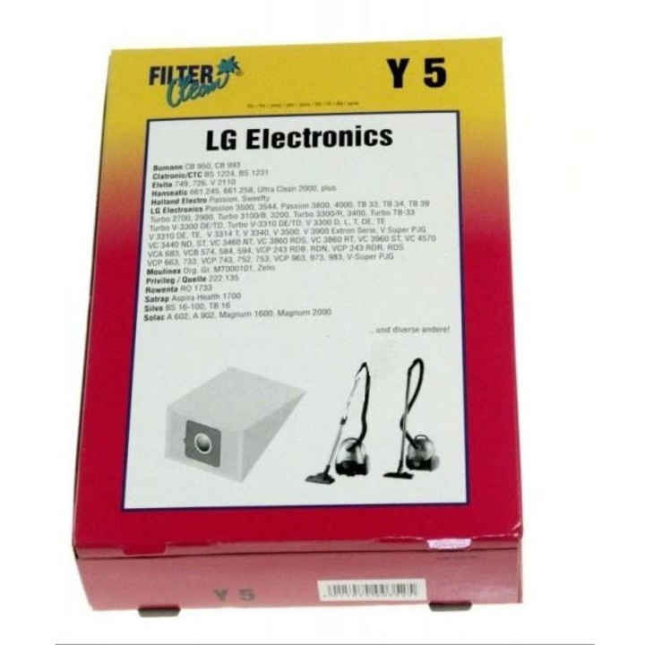 Set saci aspirator FILTERCLEAN Y5, 6 buc, pentru LG, cu filtru motor