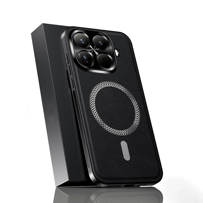 Husă pentru telefon, Piele ecologică, Negru, Xiaomi 15T Pro, Anti-soc, Ultra Slim