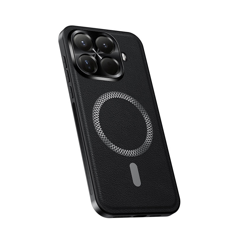 Husă pentru telefon, Piele ecologică, Negru, Xiaomi 15T Pro, Anti-soc, Ultra Slim
