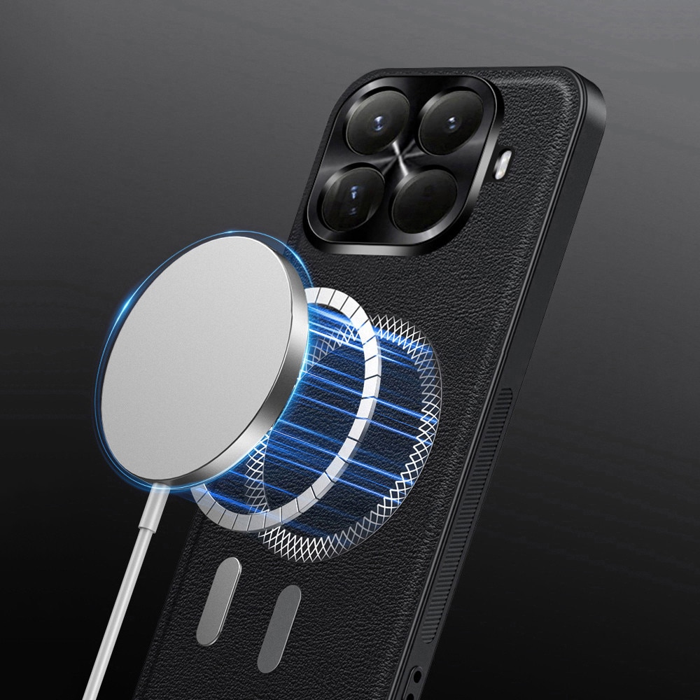 Husă pentru telefon, Piele ecologică, Negru, Xiaomi 15T Pro, Anti-soc, Ultra Slim