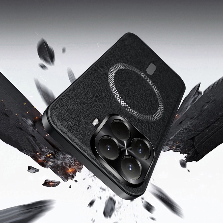 Husă pentru telefon, Piele ecologică, Negru, Xiaomi 15T Pro, Anti-soc, Ultra Slim