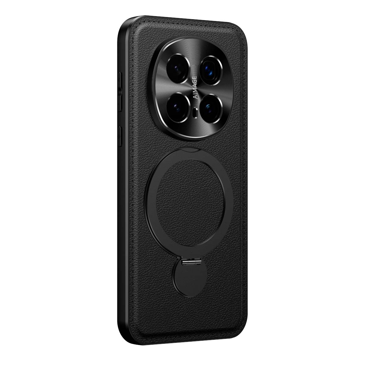 Husă de protecție telefon Honor Magic8 Pro, suport rotativ 360, roșu închis, TPU/Piele ecologică