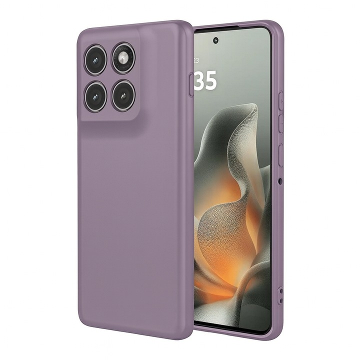 Калъф за Motorola Edge 70 Daden® SoftFlex силикон, ултра тънък, повишена защита, вътрешност от микрофибър, тъмно лилав