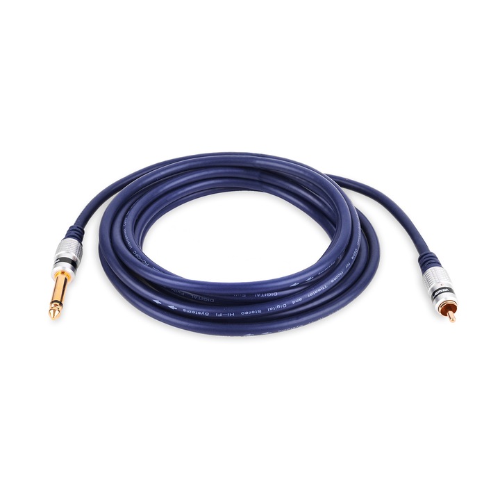 Audio kábel, Vitalco, Jack 6.3mm Mono - RCA Cinch, 1m