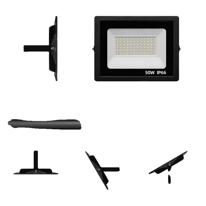 Proiector LED 50W 5000LM, 3000k, eficienta energetica ridicata, durabilitate mare, montare flexibila