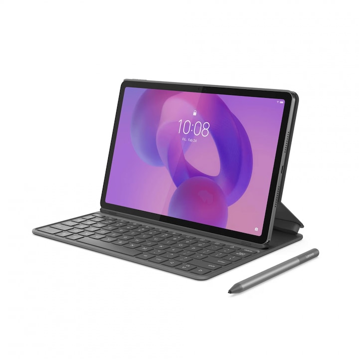Tableta Lenovo Idea Tab TB336FU, Procesor MediaTek Dimensity 6300, Ecran IPS 2.5K 11", 8GB RAM, 256GB Flash, 8MP, Wi-Fi, Bluetooth, Android + Lenovo® Tab Pen si Lenovo Folio Keyboard Gri