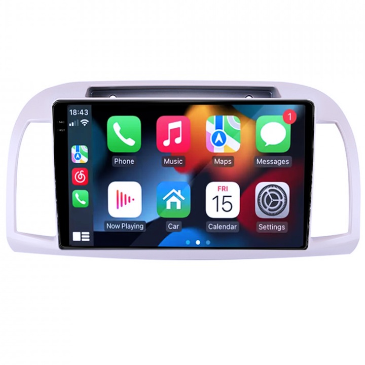 Navigatie dedicata Mitsubishi Micra 2002-2020, 4GB RAM 32GB ROM, Octacore, Android 14, Display QLED 9" 2K, DSP, Carplay&Android Auto, SIM 4G, Bluetooth, Ventilator Activ