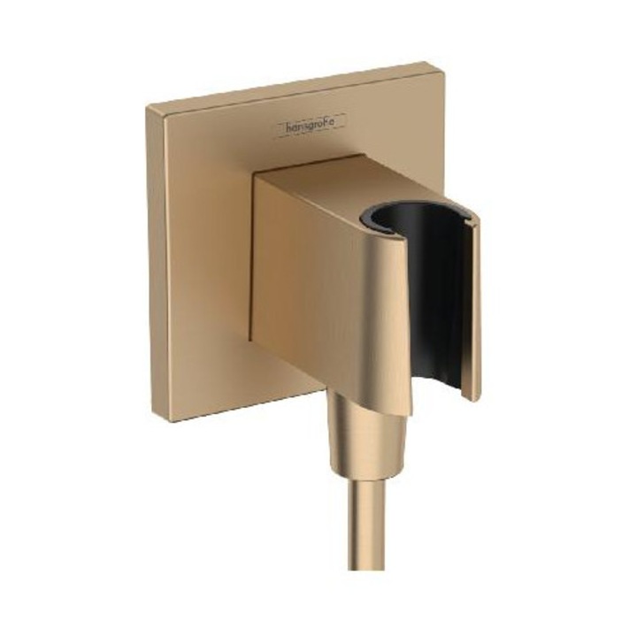Suport pentru dus, Hansgrohe, cu racord G 1/2, bronz periat