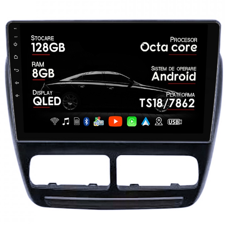 Navigatie dedicata Opel Combo D 2012-2018, 8GB RAM 128GB ROM, Octacore, Platforma 7862, Android 14, Display QLED 9", Suporta camera 360", DSP, Carplay&Android Auto, SIM 4G, Ventilator Activ