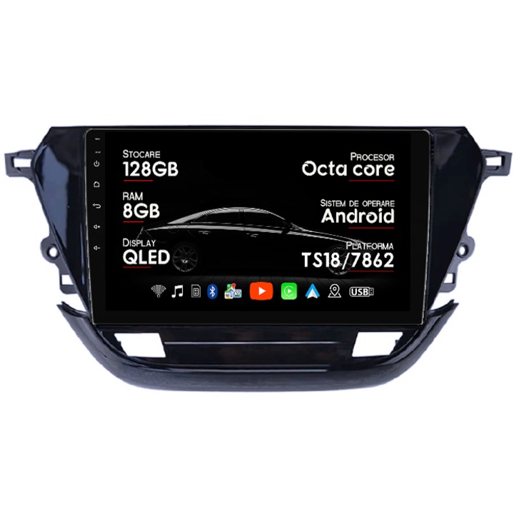 Navigatie dedicata Hyundai Accent 2006-2011, 8GB RAM 128GB ROM, Octacore, Platforma TS18, Android 14, Display QLED 9", Suporta camera 360", DSP, Carplay&Android Auto, SIM 4G, Ventilator Activ