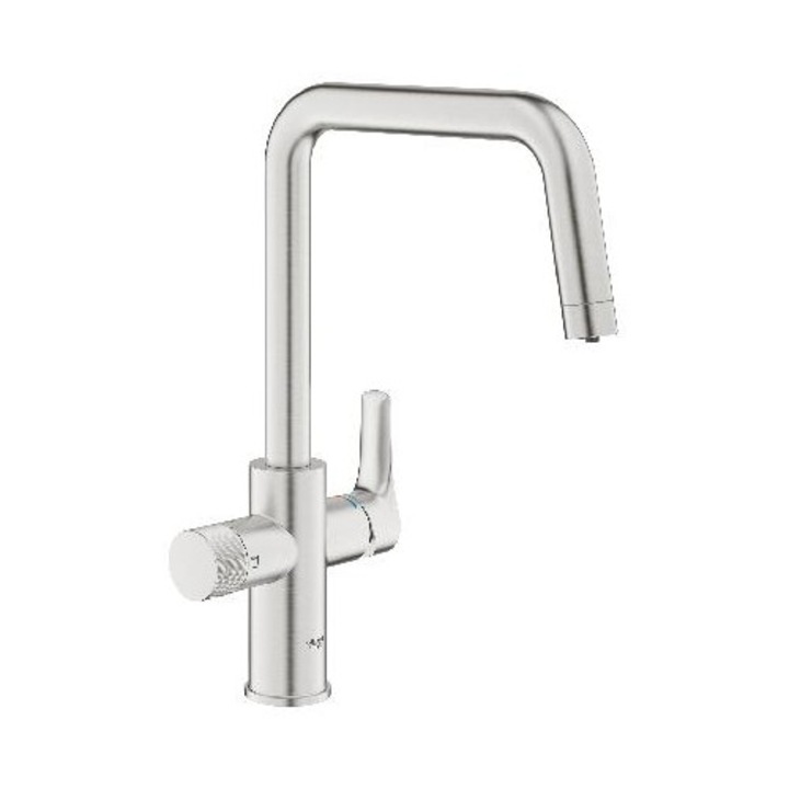 Baterie sanitara Grohe Eurosmart cu functie de filtrare, supersteel, montare pe un orificiu, 28mm