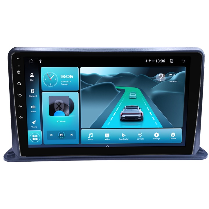 Navigatie Universala cu instalare pe bord, 8GB RAM 128GB ROM, Octacore, Platforma TS18, Android 14, Display QLED 9”, Suporta camera 360º, DSP, Carplay&Android Auto, SIM 4G, Ventilator Activ - Copie