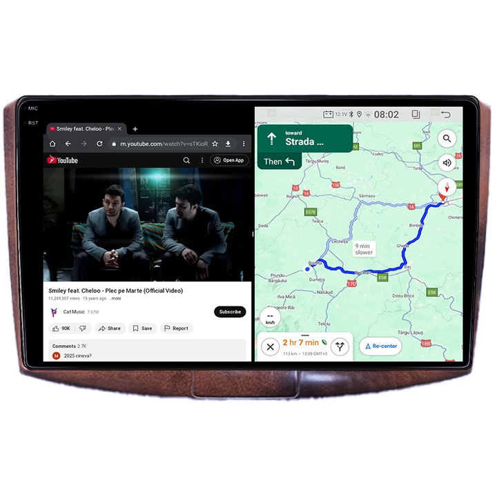 Navigatie dedicata Volkwagen Passat B6/B7 Brown, 8GB RAM 128GB ROM, Octacore, Platforma 7862, Android 14, Display QLED 9" 2K, Suporta camera 360", DSP, Carplay&Android Auto, SIM 4G, Ventilator A