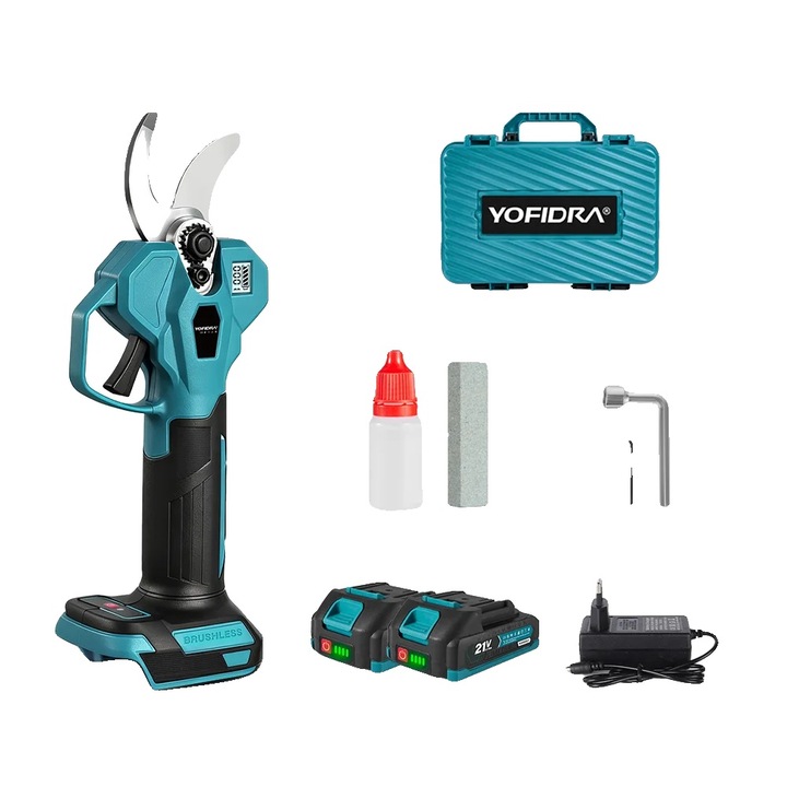 Foarfeci de taiat electrice, motor fara perii, design ergonomic, set 2xbaterii, 18V, 320g