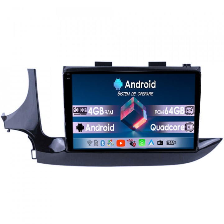 Navigatie dedicata Buick Encore 2016-2018, 4GB RAM 64GB ROM, Octacore, Android 14, Display QLED 1K 9", DSP, Carplay&Android Auto, Suport camere AHD
