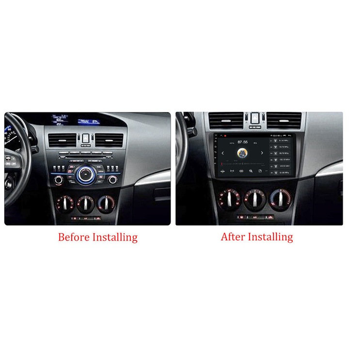 Navigatie dedicata Mazda 3 2010-2012, 8GB RAM 128GB ROM, Octacore, Platforma 7862, Android 14, Display QLED 9", Suporta camera 360", DSP, Carplay&Android Auto, SIM 4G, Ventilator Activ