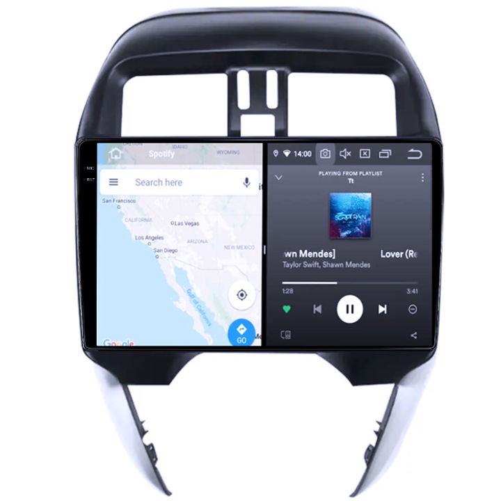 Dedikált navigáció Nissan Sunny 2019, 8GB RAM 128GB ROM, Octacore, 7862 platform, Android 14, QLED 9" 2K kijelző, 360" kamera támogatás, DSP, Carplay és Android Auto, SIM 4G, Aktív ventilátor