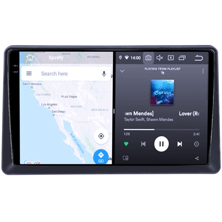 Dedikált navigáció Renault Express 2021+, 4GB RAM 32GB ROM, Octacore, Android 14, QLED 9" kijelző, DSP, Carplay&Android Auto, SIM 4G, Bluetooth, Aktív ventilátor