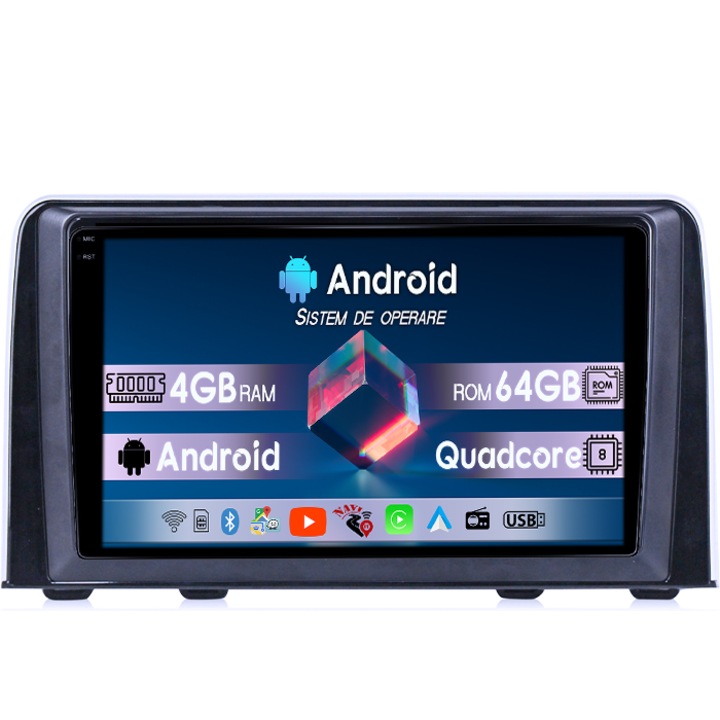 Navigatie dedicata Honda CR-V 2016-2018, 4GB RAM 64GB ROM, Octacore, Android 14, Display QLED 1K 9", DSP, Carplay&Android Auto, Suport camere AHD