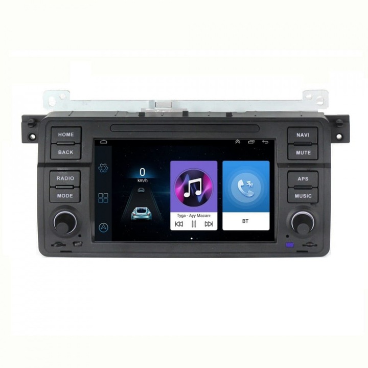 Dedikált navigáció BMW E46/ROVER 75-höz, 4GB RAM 65GB Tárhely, Carplay, Android 14, IPS Képernyő, Külső Canbus és Tolatókamera