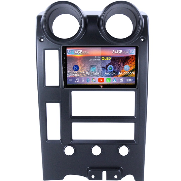 Navigatie dedicata Hummer H2 2002-2007, 4GB RAM 64GB ROM, Octacore, Display 9" QLED 1K, Carplay, Android 14, Bluetooth, Magazin Play, Suport Camere AHD