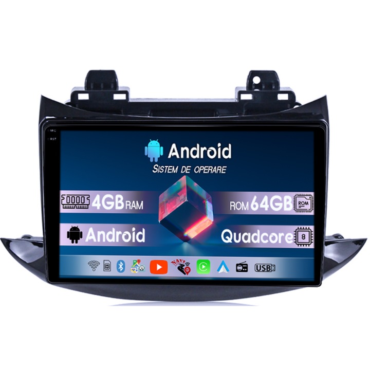 Navigatie dedicata Chevrolet Trax 2013-2020, 4GB RAM 64GB ROM, Quadcore, Android 14, Display QLED 1K 9", DSP, Carplay&Android Auto, Suport camere AHD