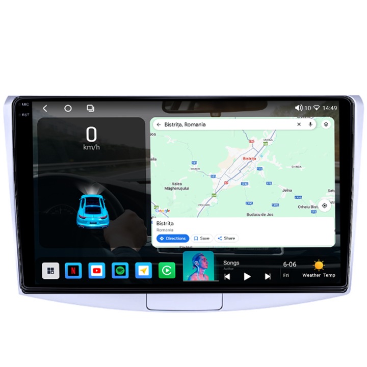 Navigatie dedicata Volkwagen Passat B6/B7 Brown, 4GB RAM 64GB ROM, Quadcore, Android 14, Display QLED 1K, 9", DSP, Carplay&Android Auto, Suport camere AHD Argintiu/Gri