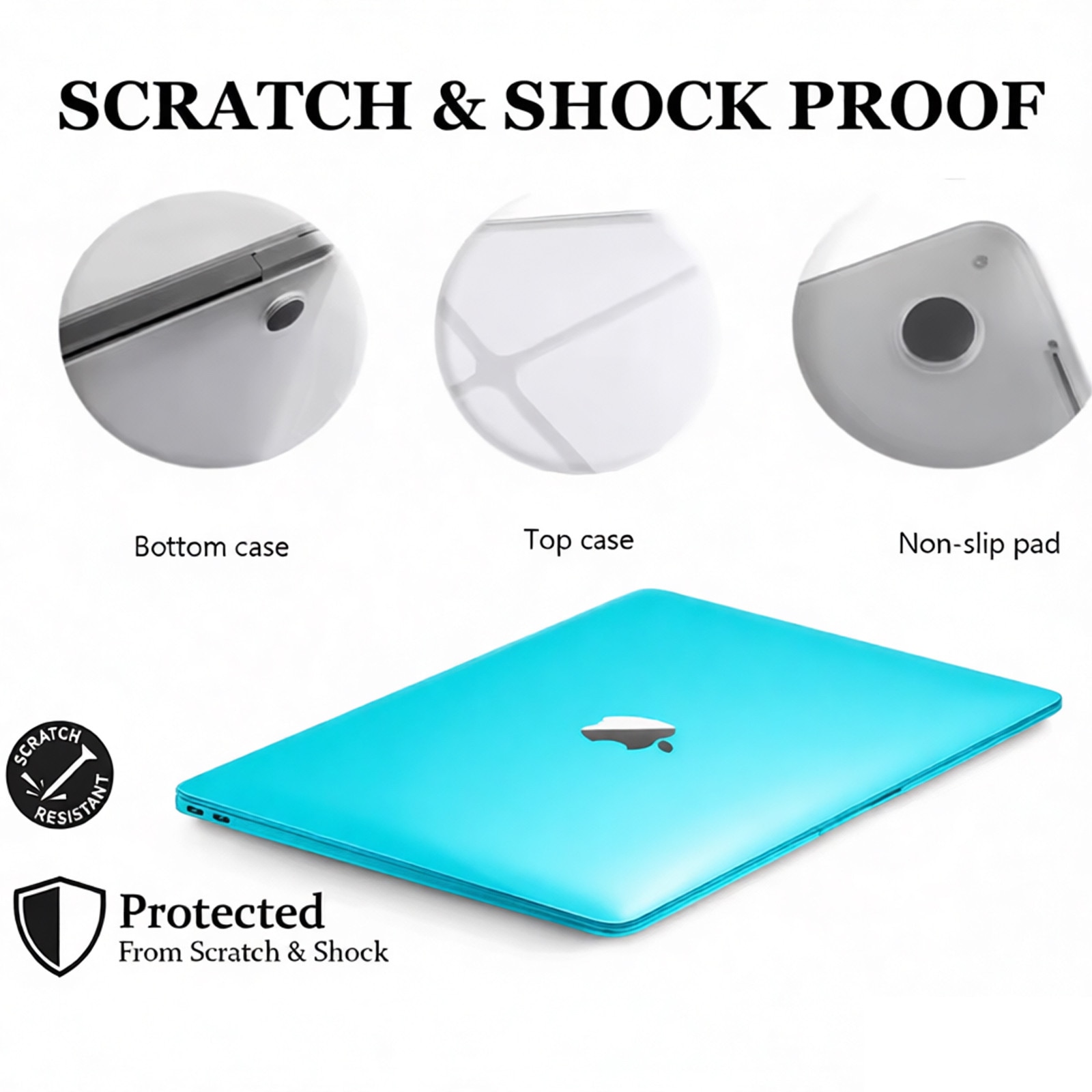 Carcasa pentru MacBook, asskanaer, Husa de protectie pentru MacBook Air 13.3-inch (A1706/A1708/A1989/A2159/A2338), Rezistent la cadere, rezistent la apa, rezistent la pete, Usor de montat, Design slim, Plastic, 30.8*21.5*0.8cm, Albastru