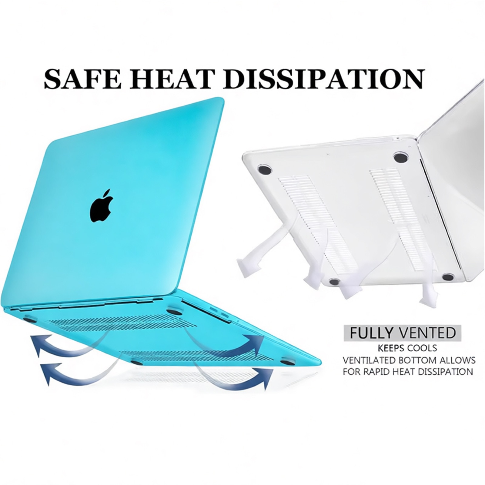 Carcasa pentru MacBook, asskanaer, Husa de protectie pentru MacBook Air 13.3-inch (A1706/A1708/A1989/A2159/A2338), Rezistent la cadere, rezistent la apa, rezistent la pete, Usor de montat, Design slim, Plastic, 30.8*21.5*0.8cm, Albastru