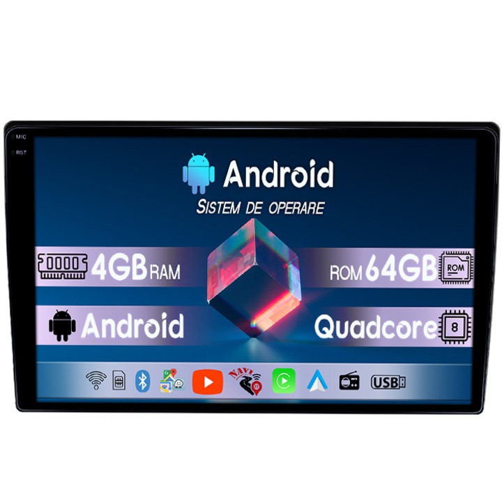 Navigatie dedicata Nissan Murano 2002-2006, 4GB RAM 64GB ROM, Quadcore, Android 14, Display QLED 1K, 9", DSP, Carplay&Android Auto, Suport camere AHD