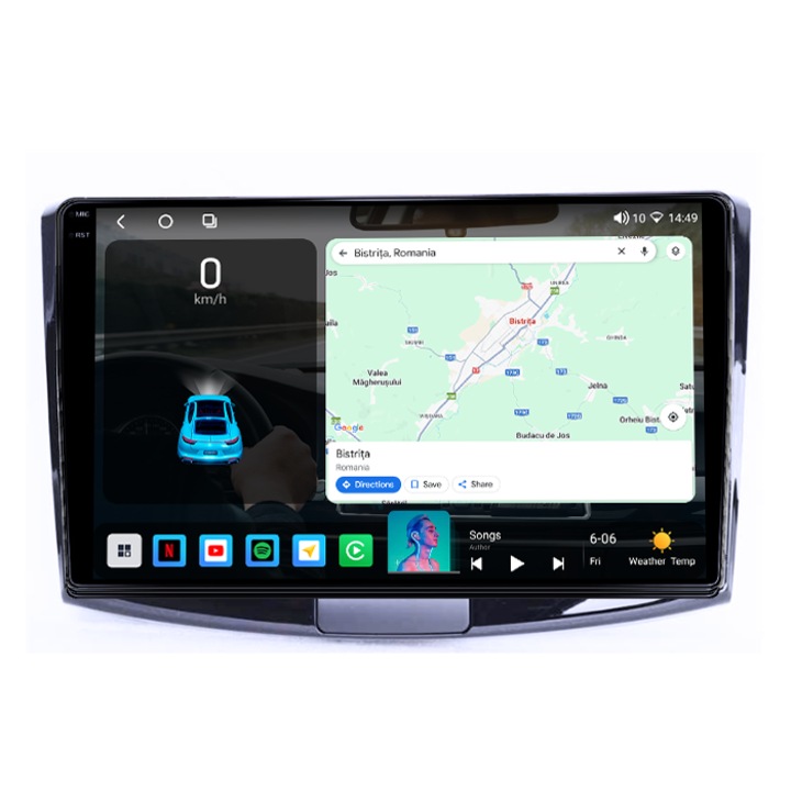 Navigatie dedicata Volkwagen Passat B6/B7 Black, 4GB RAM 64GB ROM, Quadcore, Android 14, Display QLED 1K, 9", DSP, Carplay&Android Auto, Suport camere AHD Negru