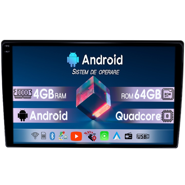 Navigatie dedicata Nissan Pathfinder R50 1995-2005, 4GB RAM 64GB ROM, Quadcore, Android 14, Display QLED 1K, 9", DSP, Carplay&Android Auto, Suport camere AHD