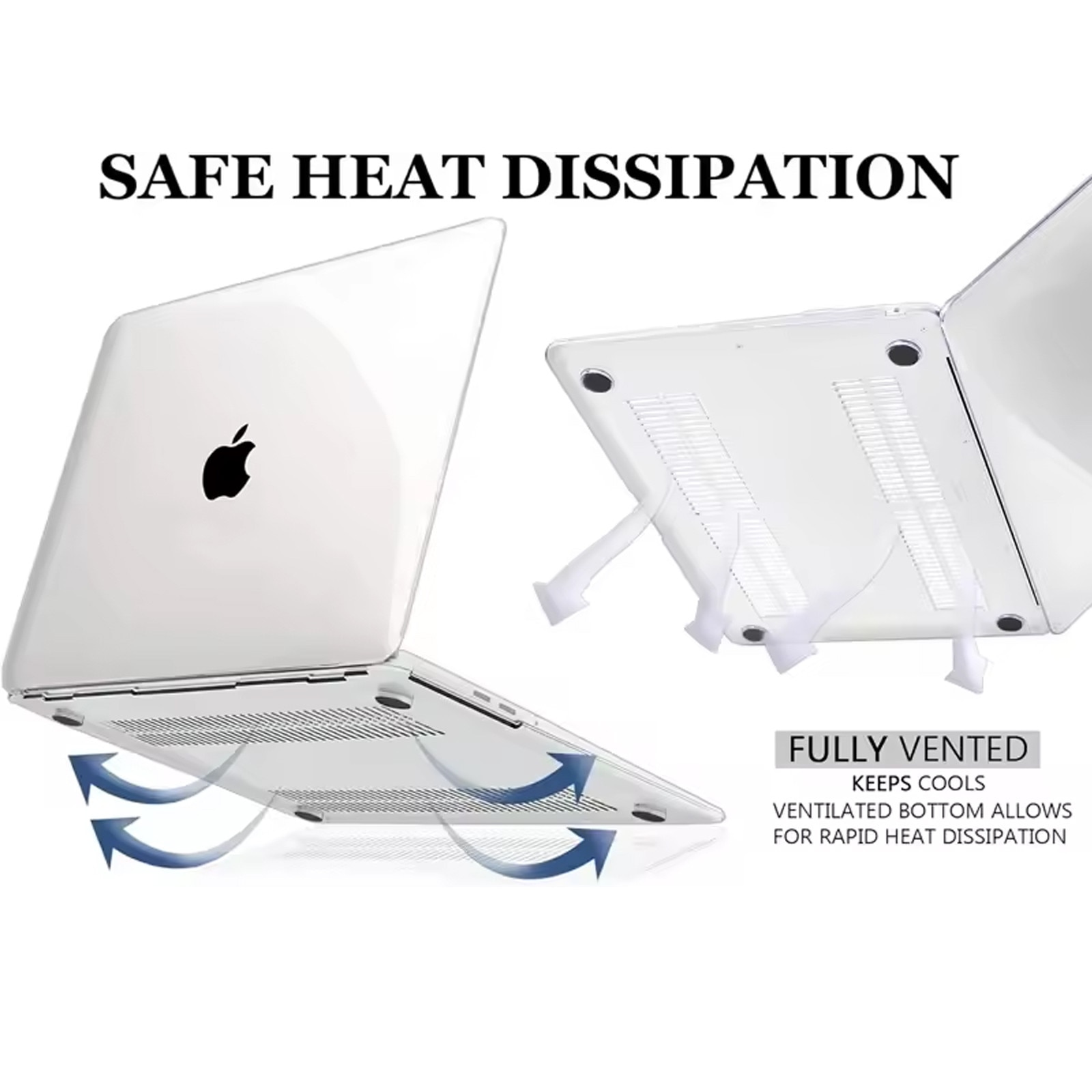 Carcasa pentru MacBook, asskanaer, Husa de protectie pentru MacBook Air 13.3-inch (A1706/A1708/A1989/A2159/A2338), Rezistent la cadere, rezistent la apa, rezistent la pete, Usor de montat, Design slim, Plastic, 30.8*21.5*0.8cm, Transparent