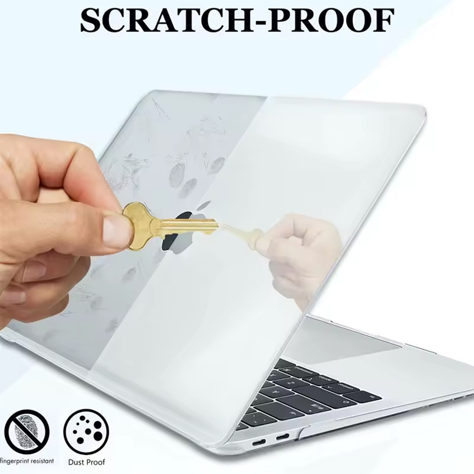 Carcasa pentru MacBook, asskanaer, Husa de protectie pentru MacBook Air 13.3-inch (A1706/A1708/A1989/A2159/A2338), Rezistent la cadere, rezistent la apa, rezistent la pete, Usor de montat, Design slim, Plastic, 30.8*21.5*0.8cm, Transparent
