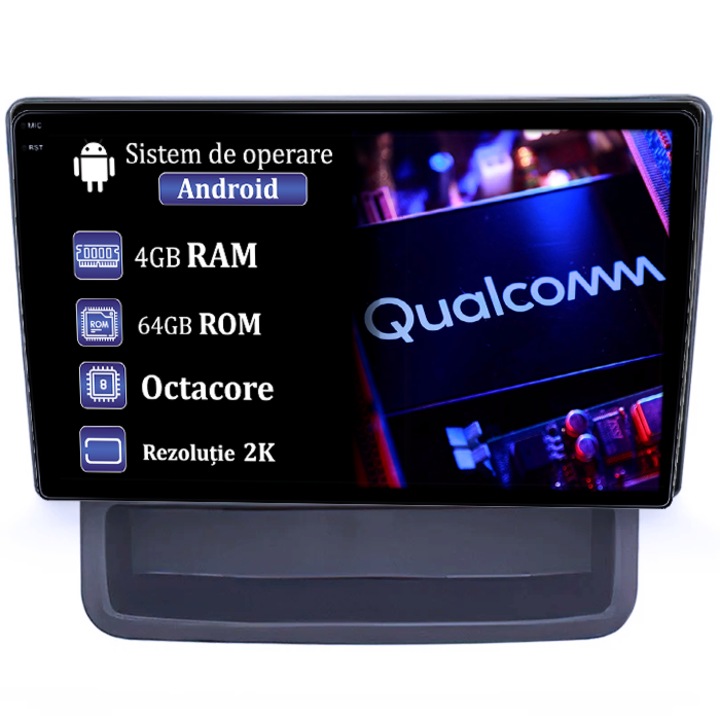 Dedikált navigáció Nissan Primastar 2001-2014, 4GB RAM 64GB ROM, Qualcomm Octacore processzor, Android 14, 2K felbontás, QLED 9" kijelző, DSP, Carplay&Android Auto, SIM 4G