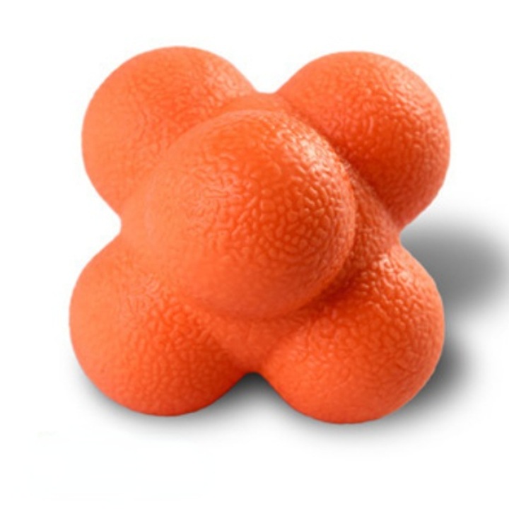 Minge hexagonala reflectorizanta de antrenament, saritoare, 70mm, portocaliu