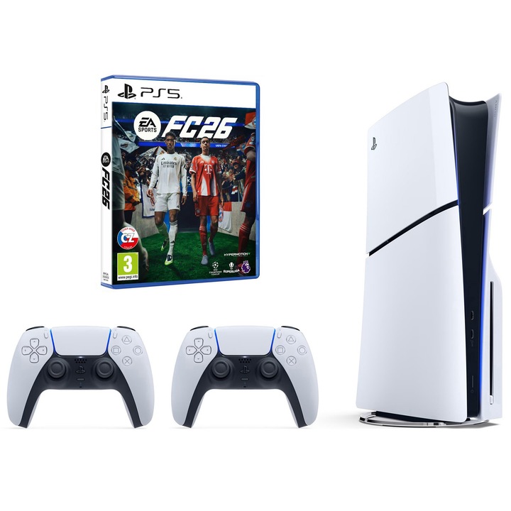 Consola Sony PlayStation 5, 3TB SSD, Controller suplimentar, joc EA Sports FC 26 (disc)