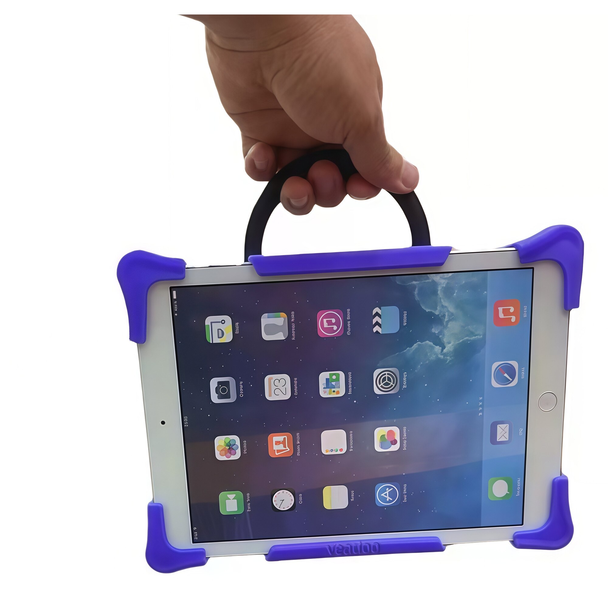 Husă tableta universală 7-8 inch, Omelivon, design schelet inteligent, silicon + PC, negru