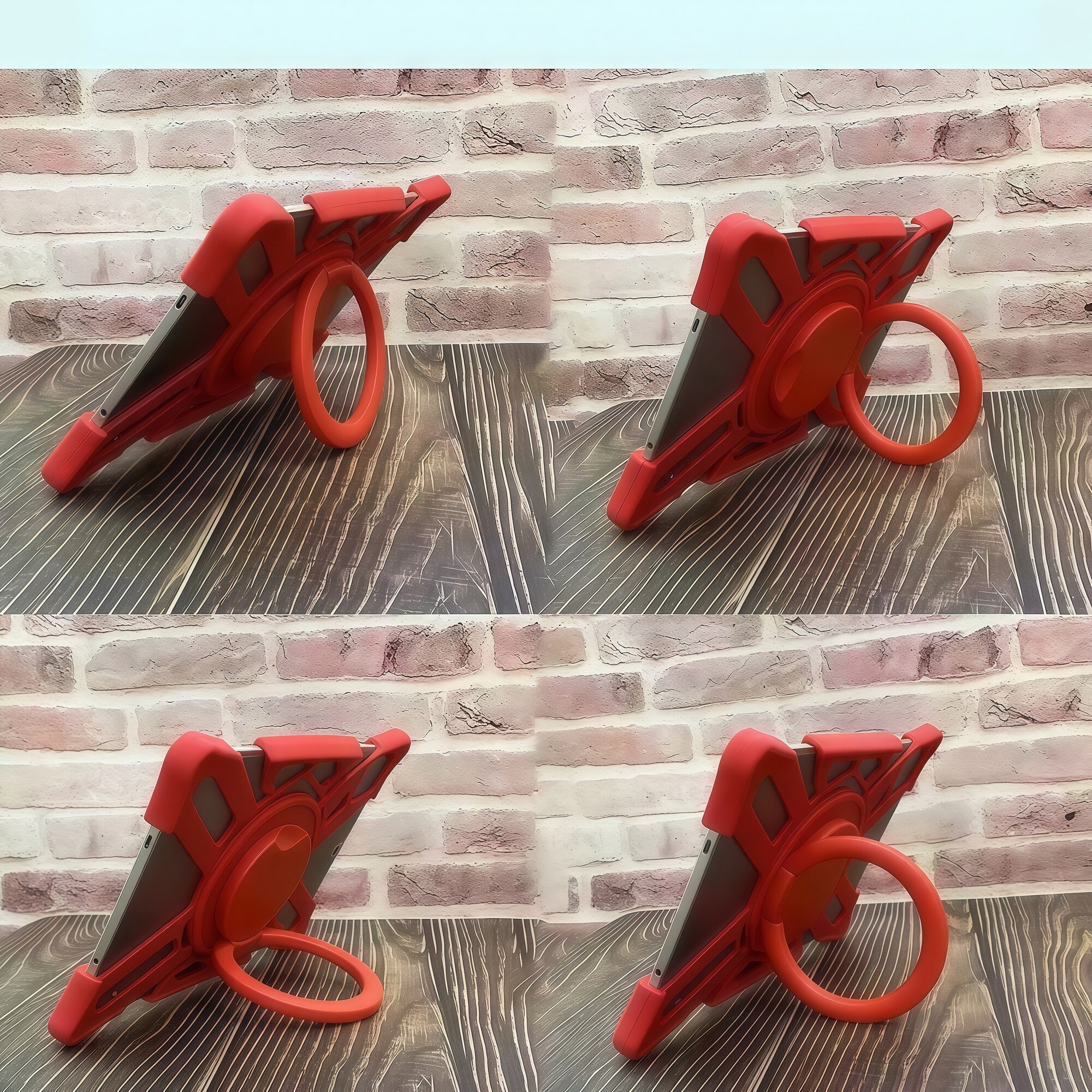 Husă tableta universală 7-8 inch, Omelivon, design schelet inteligent, silicon + PC, negru